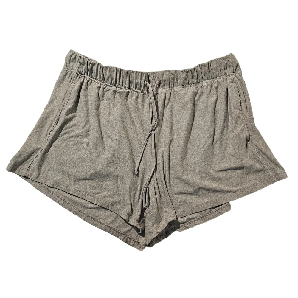 ATHLETIC WORKS Gray‎ Casual Lightweight Knit Drawstring Shorts Womens Size XXL